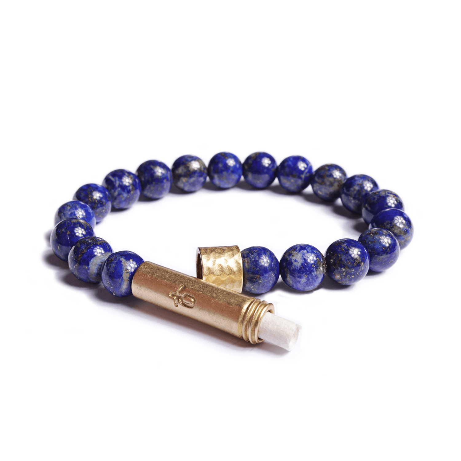 Bracelet Lapis Lazuli Avec Connecteur Peace & Love - Neuf Avec étiquettes - Bleu Chakra
